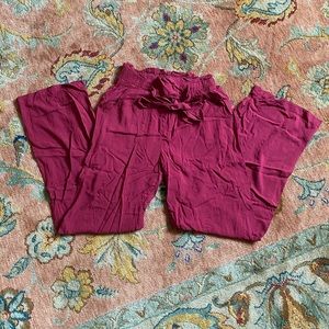 RED DRESSY FLOWY PANTS